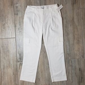 NWT Calvin Klein White Utility Pocket Crop Pants